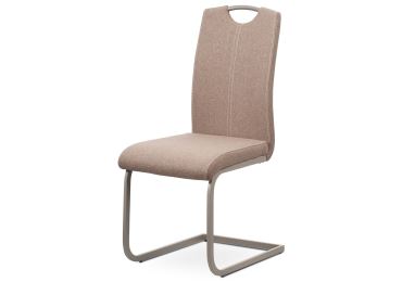 Jídelní židle WARDEN, krémová látka/lanýžový kov DOPRODEJ