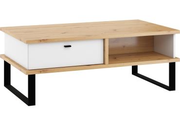 Konferenční stolek ORSOLA 2SP, dub artisan/bílá