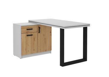 Psací stůl s komodou AGEPSTA typ 2, světle šedý/dub artisan